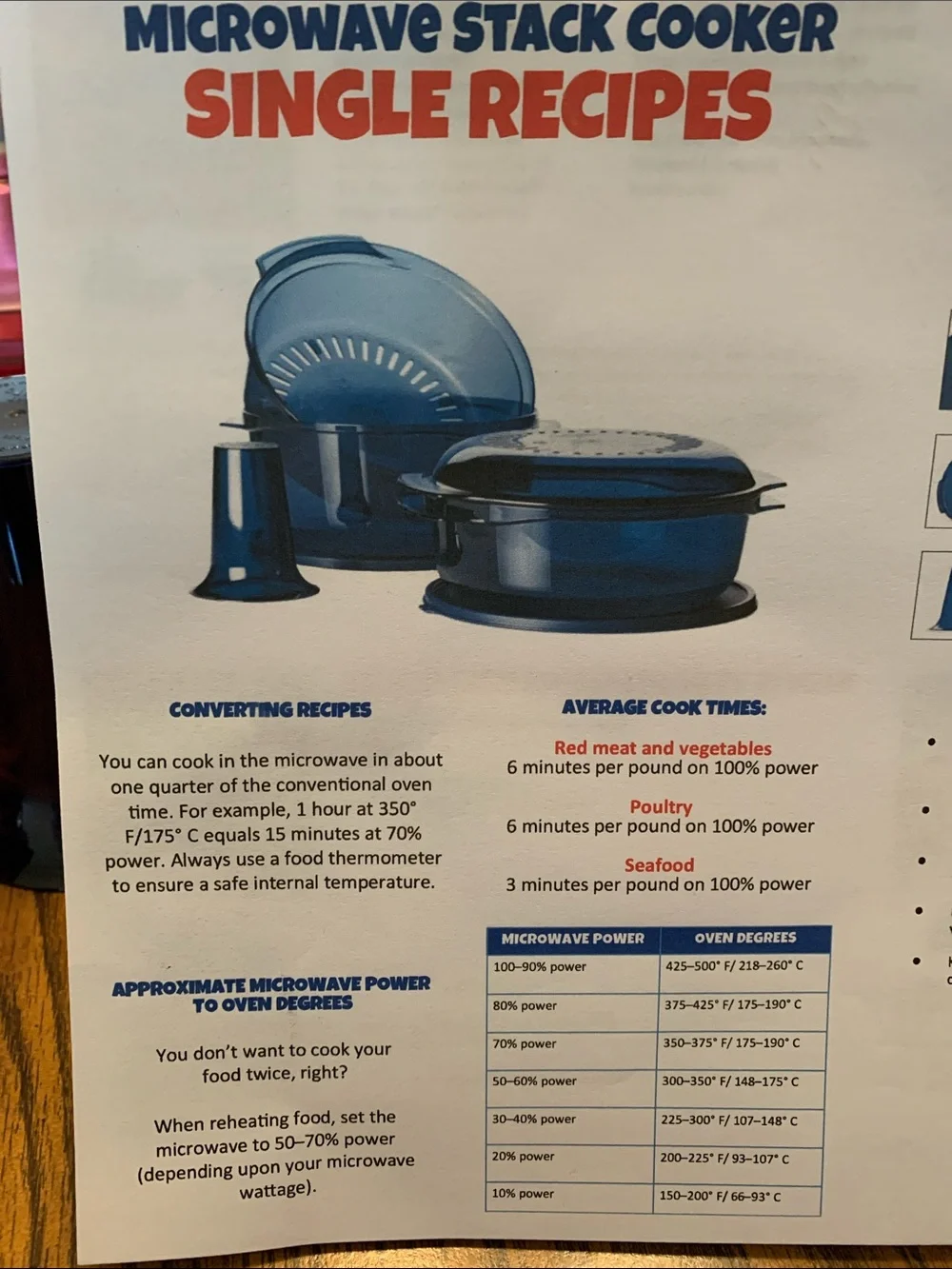 Tupperware Microwave Stack Cooker Set with Recipes - Picture 3 of 16